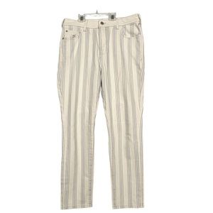 Anthropologie Pilcro and the letterpress high rise, slim striped jeans cropped